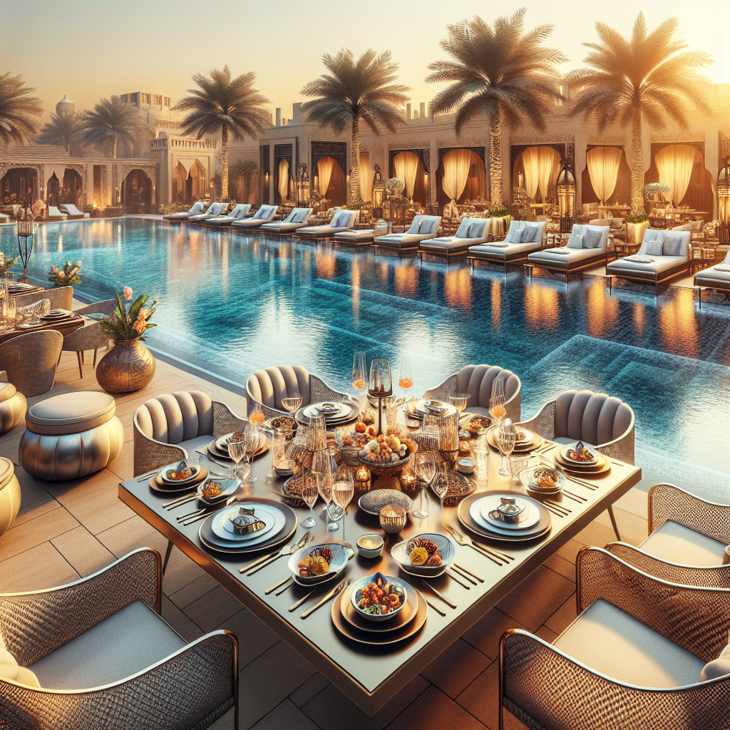 Poolside Dining in Dubai